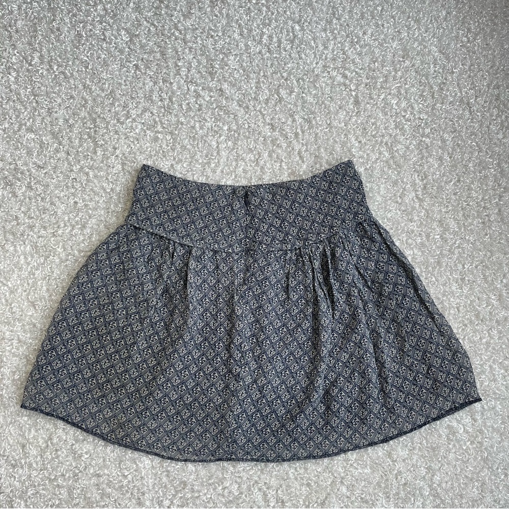 Madewell blue micro print printed silk mini skirt sz 4 | soft girl romantic - Picture 3 of 11